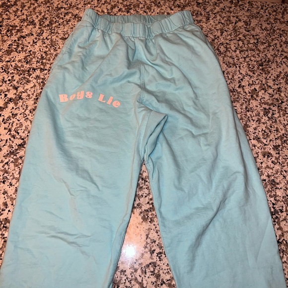 Boys Lie Turquoise Baby Blue Graphic Logo Sweatpants - Picture 4 of 12